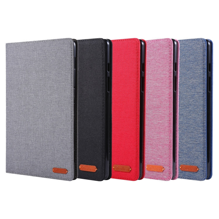 For Samsung Galaxy Tab A7 Lite 8.7 T220 / T225 Horizontal Flip TPU + Fabric PU Leather Protective Case with Name Card Clip