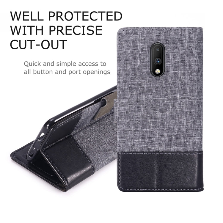 For OnePlus 7 MUXMA MX102 Horizontal Flip Canvas Leather Case with Stand & Card Slot & Wallet Function
