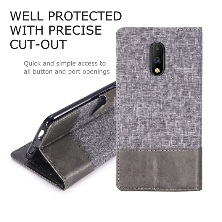 For OnePlus 7 MUXMA MX102 Horizontal Flip Canvas Leather Case with Stand & Card Slot & Wallet Function