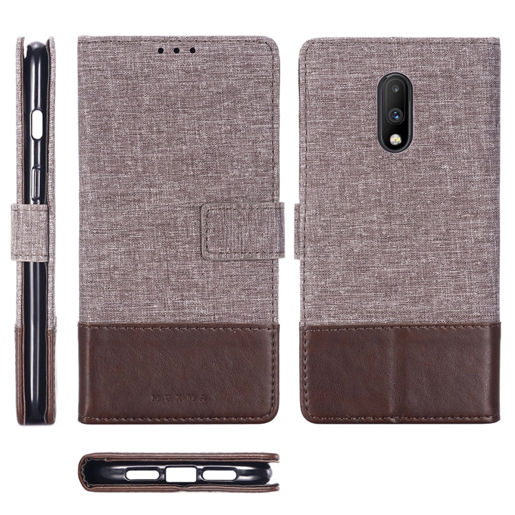 For OnePlus 7 MUXMA MX102 Horizontal Flip Canvas Leather Case with Stand & Card Slot & Wallet Function