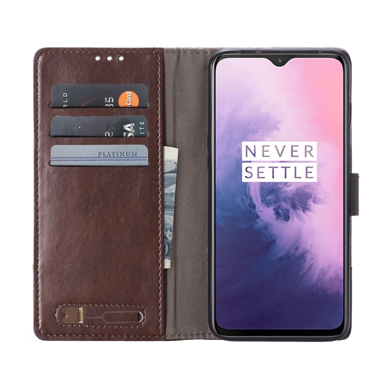 For OnePlus 7 MUXMA MX102 Horizontal Flip Canvas Leather Case with Stand & Card Slot & Wallet Function