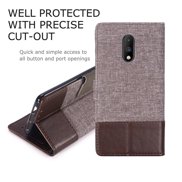 For OnePlus 7 MUXMA MX102 Horizontal Flip Canvas Leather Case with Stand & Card Slot & Wallet Function