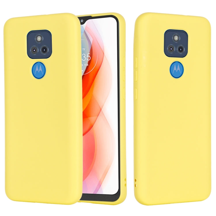 For Motorola Moto G Play (2021) Pure Color Liquid Silicone Shockproof Full Coverage Case