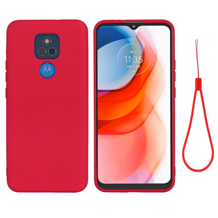 For Motorola Moto G Play (2021) Pure Color Liquid Silicone Shockproof Full Coverage Case