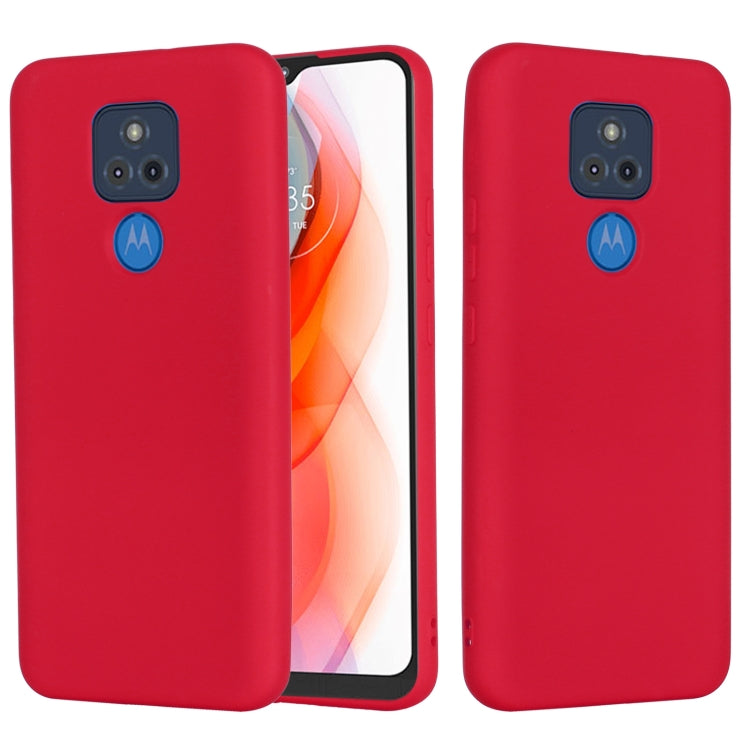 For Motorola Moto G Play (2021) Pure Color Liquid Silicone Shockproof Full Coverage Case