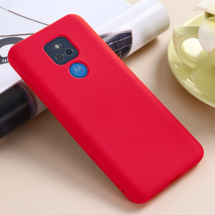 For Motorola Moto G Play (2021) Pure Color Liquid Silicone Shockproof Full Coverage Case
