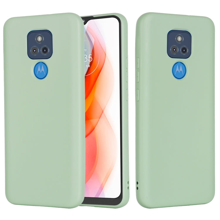 For Motorola Moto G Play (2021) Pure Color Liquid Silicone Shockproof Full Coverage Case