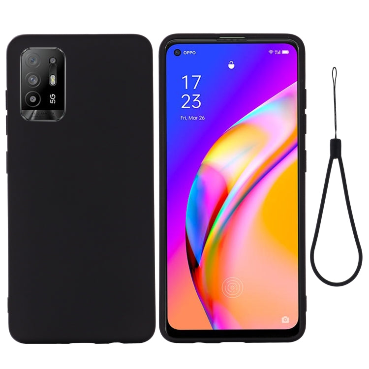 For OPPO F19 Pro+ 5G / A94 5G / Reno5 Z Pure Color Liquid Silicone Shockproof Full Coverage Case