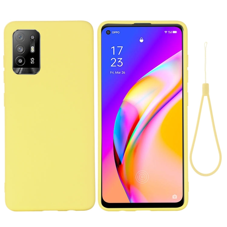 For OPPO F19 Pro+ 5G / A94 5G / Reno5 Z Pure Color Liquid Silicone Shockproof Full Coverage Case