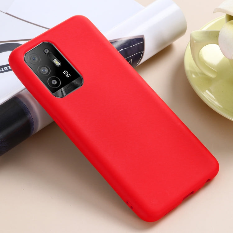 For OPPO F19 Pro+ 5G / A94 5G / Reno5 Z Pure Color Liquid Silicone Shockproof Full Coverage Case