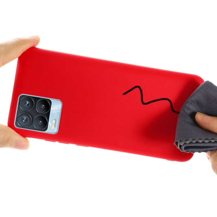 For OPPO Realme 8 / 8 Pro Pure Color Liquid Silicone Shockproof Full Coverage Case