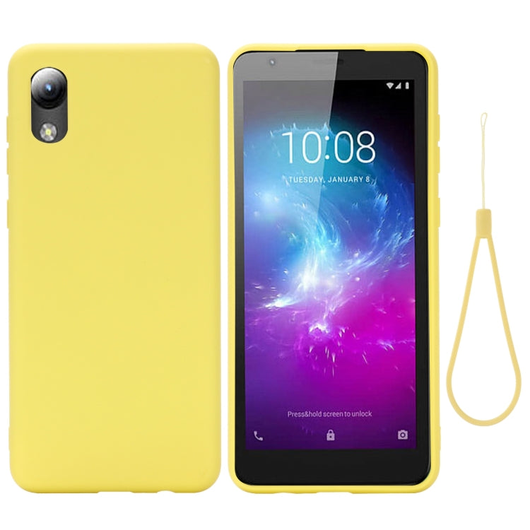 For ZTE A3 2020 Pure Color Liquid Silicone Shockproof Full Coverage Case