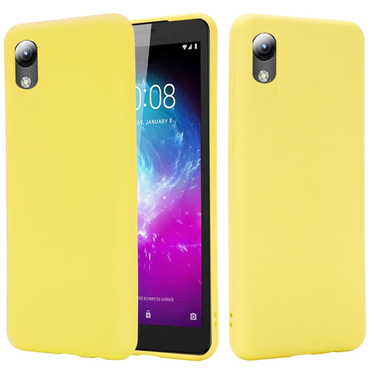 For ZTE A3 2020 Pure Color Liquid Silicone Shockproof Full Coverage Case