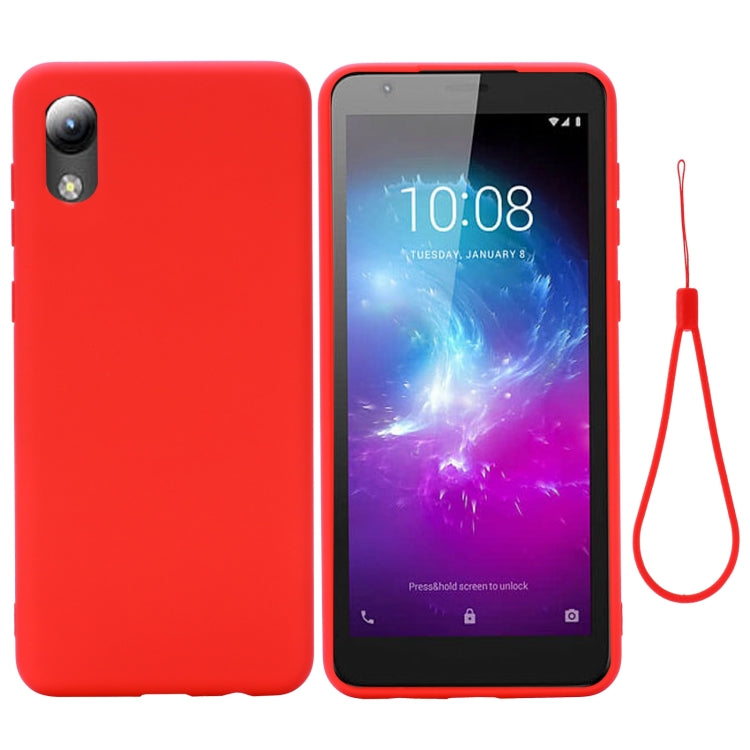 For ZTE A3 2020 Pure Color Liquid Silicone Shockproof Full Coverage Case
