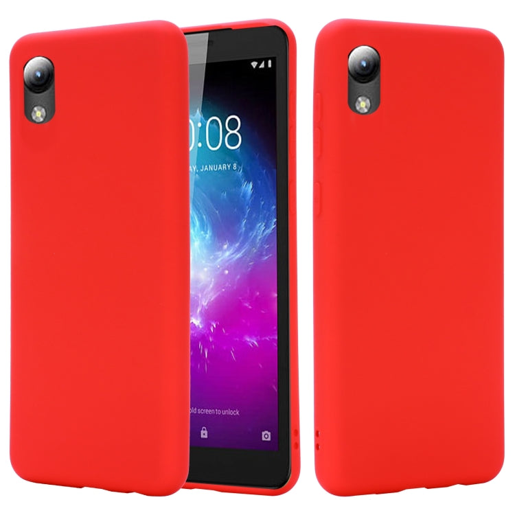 For ZTE A3 2020 Pure Color Liquid Silicone Shockproof Full Coverage Case