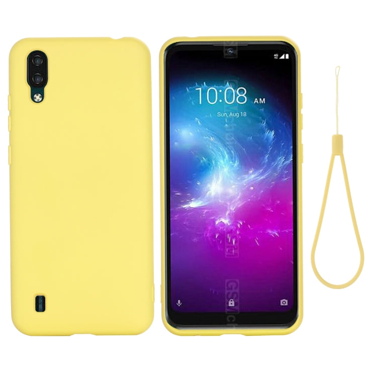 For ZTE A5 2020 Pure Color Liquid Silicone Shockproof Full Coverage Case