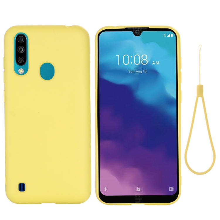 For ZTE A7 2020 Pure Color Liquid Silicone Shockproof Full Coverage Case