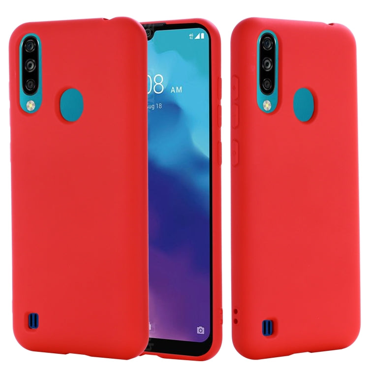 For ZTE A7 2020 Pure Color Liquid Silicone Shockproof Full Coverage Case