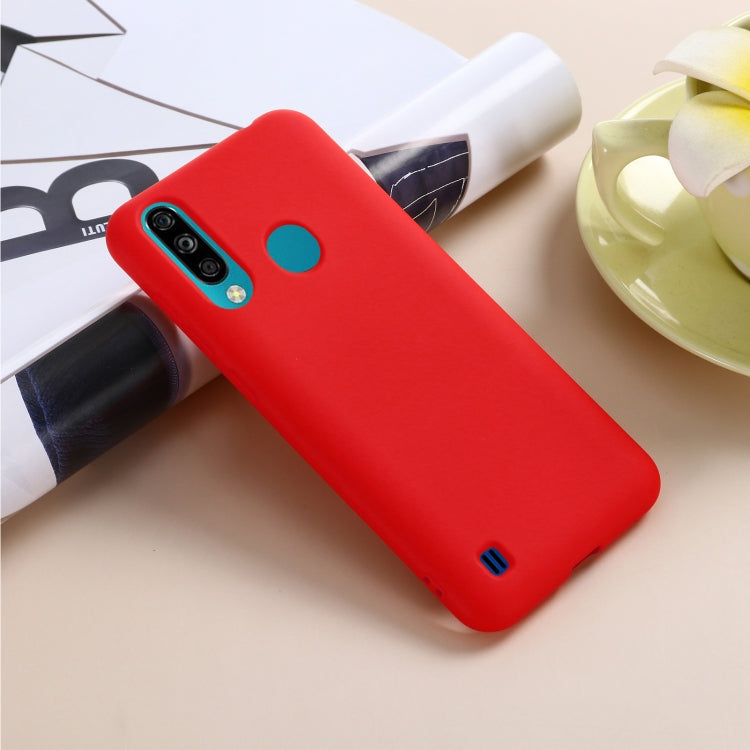 For ZTE A7 2020 Pure Color Liquid Silicone Shockproof Full Coverage Case
