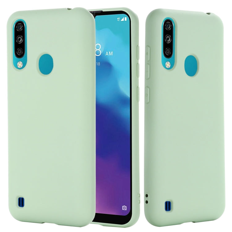 For ZTE A7 2020 Pure Color Liquid Silicone Shockproof Full Coverage Case