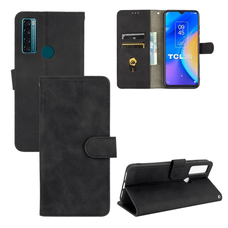 For TCL 20 SE Solid Color Skin Feel Magnetic Buckle Horizontal Flip Calf Texture PU Leather Case with Holder & Card Slots & Wallet