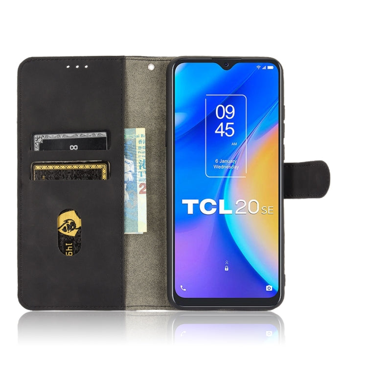 For TCL 20 SE Solid Color Skin Feel Magnetic Buckle Horizontal Flip Calf Texture PU Leather Case with Holder & Card Slots & Wallet
