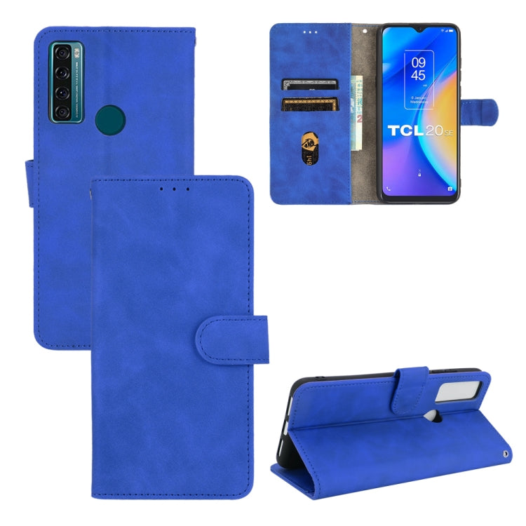 For TCL 20 SE Solid Color Skin Feel Magnetic Buckle Horizontal Flip Calf Texture PU Leather Case with Holder & Card Slots & Wallet