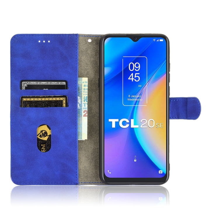 For TCL 20 SE Solid Color Skin Feel Magnetic Buckle Horizontal Flip Calf Texture PU Leather Case with Holder & Card Slots & Wallet