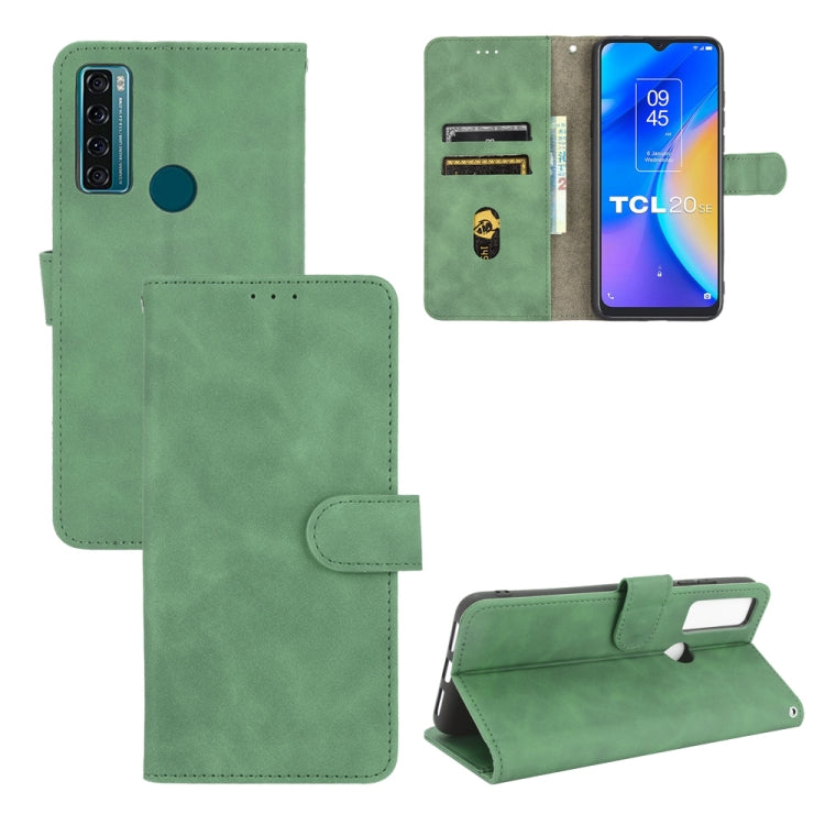 For TCL 20 SE Solid Color Skin Feel Magnetic Buckle Horizontal Flip Calf Texture PU Leather Case with Holder & Card Slots & Wallet