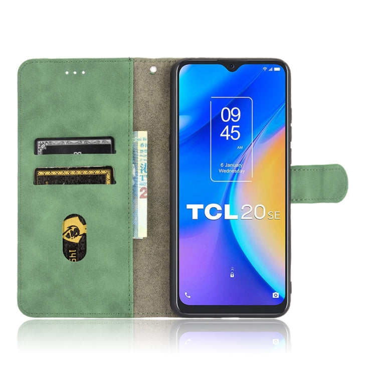For TCL 20 SE Solid Color Skin Feel Magnetic Buckle Horizontal Flip Calf Texture PU Leather Case with Holder & Card Slots & Wallet