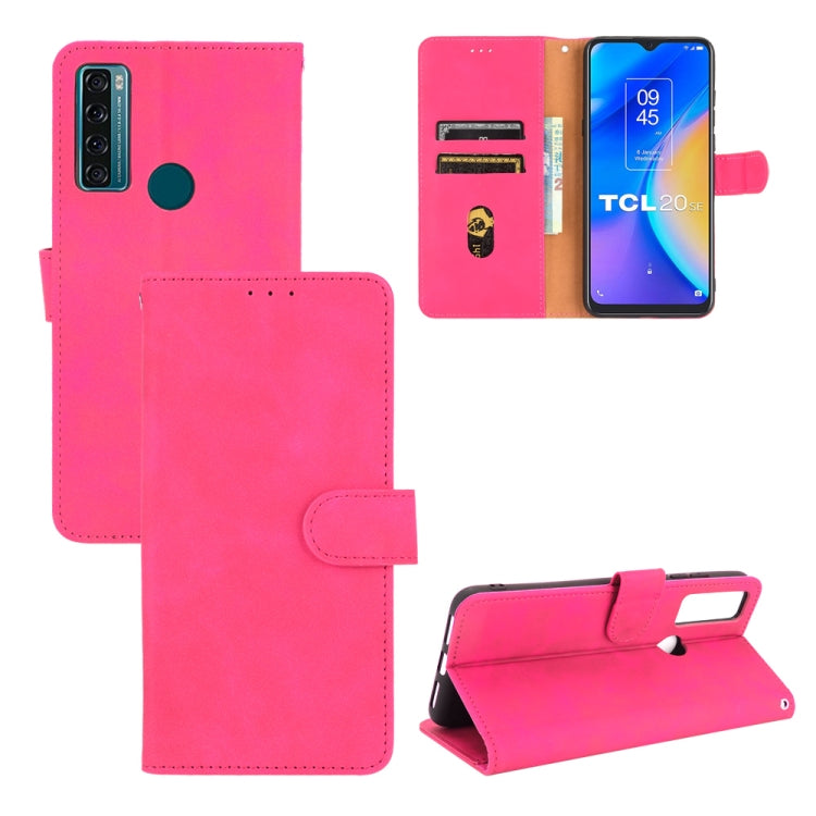 For TCL 20 SE Solid Color Skin Feel Magnetic Buckle Horizontal Flip Calf Texture PU Leather Case with Holder & Card Slots & Wallet