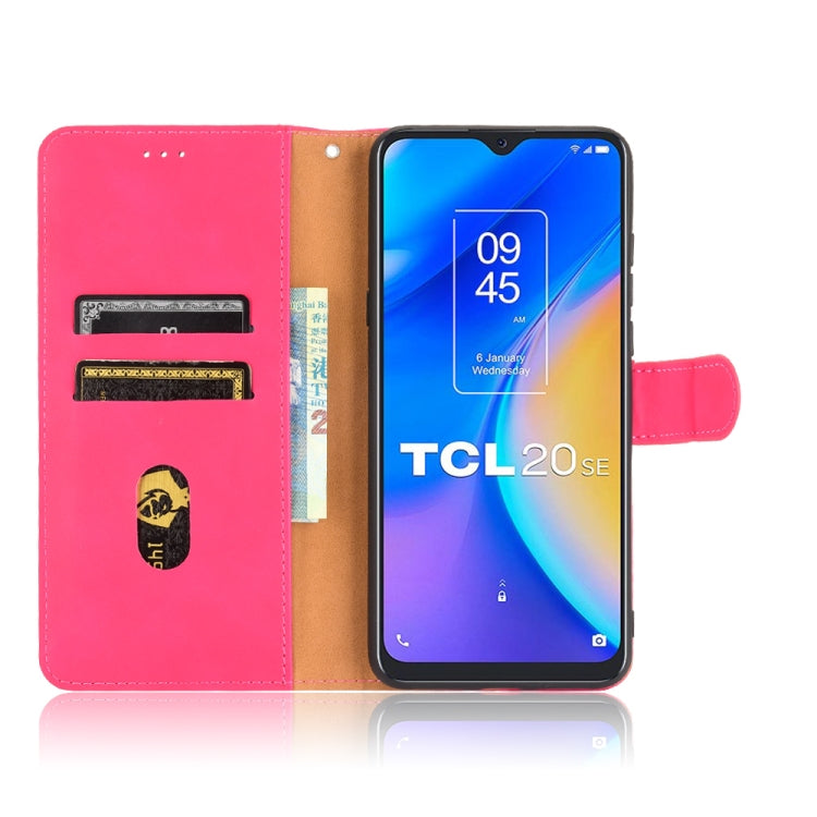 For TCL 20 SE Solid Color Skin Feel Magnetic Buckle Horizontal Flip Calf Texture PU Leather Case with Holder & Card Slots & Wallet