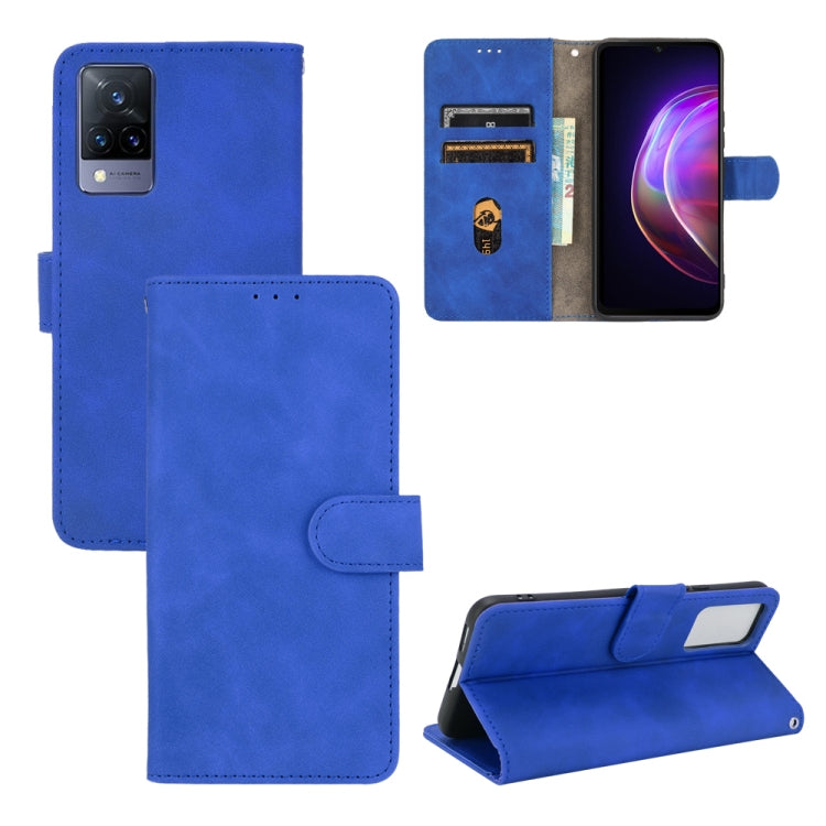 For vivo V21 Solid Color Skin Feel Magnetic Buckle Horizontal Flip Calf Texture PU Leather Case with Holder & Card Slots & Wallet