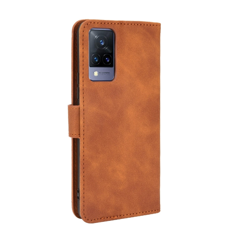 For vivo V21 Solid Color Skin Feel Magnetic Buckle Horizontal Flip Calf Texture PU Leather Case with Holder & Card Slots & Wallet