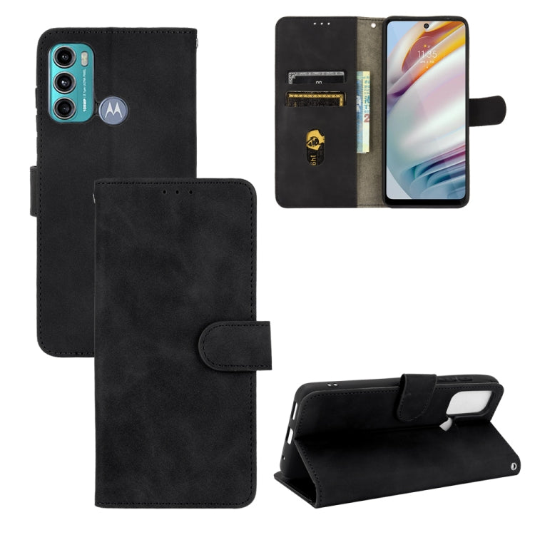 For Motorola Moto G60 / G40 Fusion Solid Color Skin Feel Magnetic Buckle Horizontal Flip Calf Texture PU Leather Case with Holder & Card Slots & Wallet