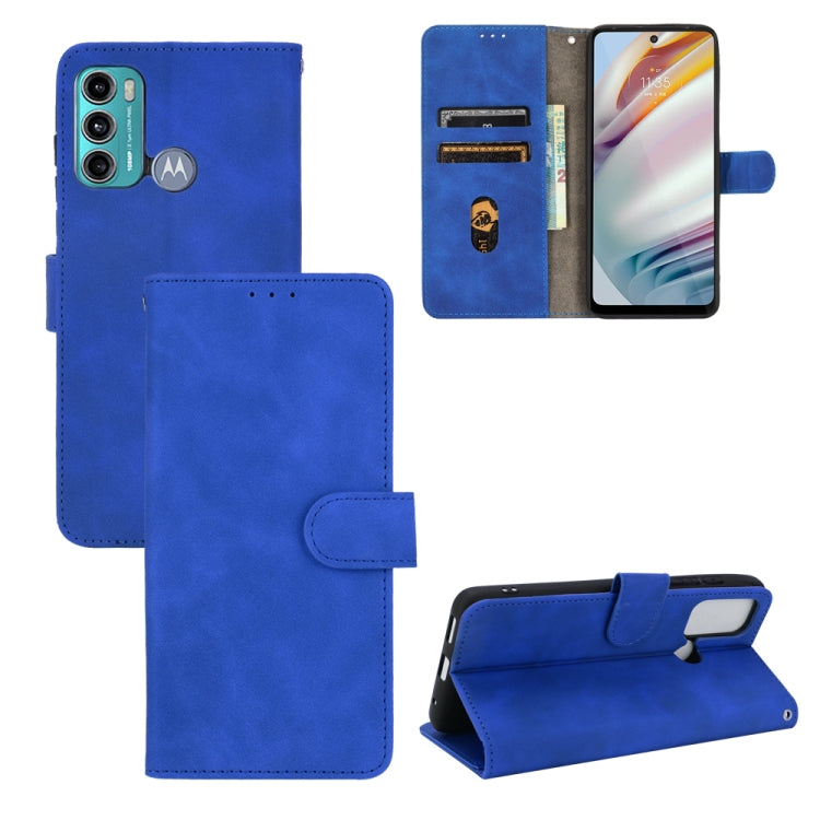 For Motorola Moto G60 / G40 Fusion Solid Color Skin Feel Magnetic Buckle Horizontal Flip Calf Texture PU Leather Case with Holder & Card Slots & Wallet