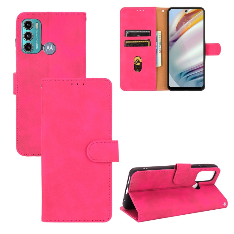 For Motorola Moto G60 / G40 Fusion Solid Color Skin Feel Magnetic Buckle Horizontal Flip Calf Texture PU Leather Case with Holder & Card Slots & Wallet