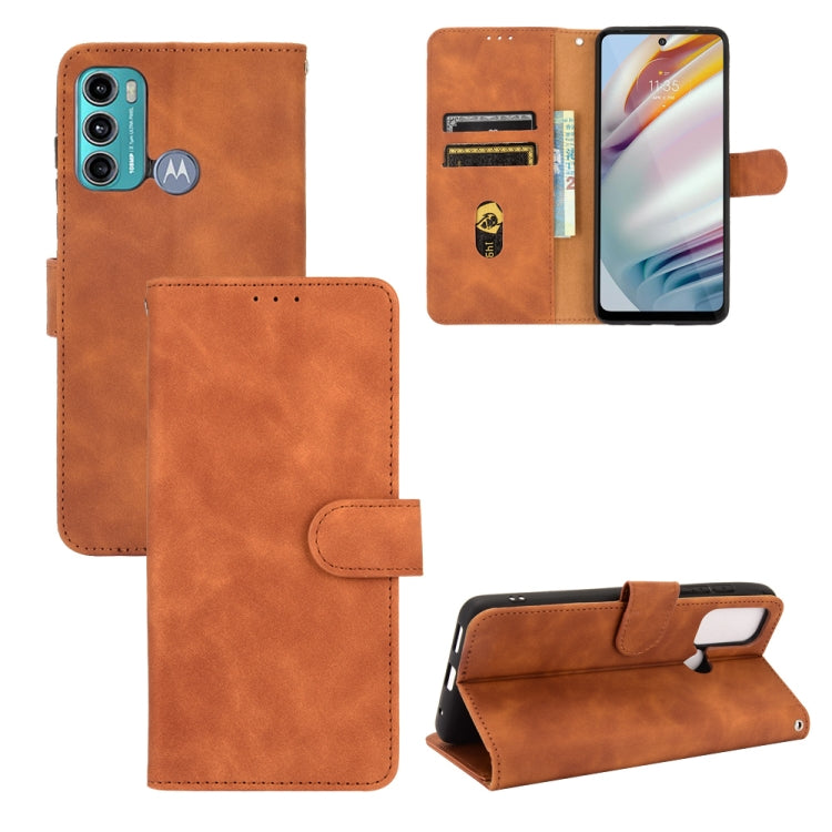 For Motorola Moto G60 / G40 Fusion Solid Color Skin Feel Magnetic Buckle Horizontal Flip Calf Texture PU Leather Case with Holder & Card Slots & Wallet