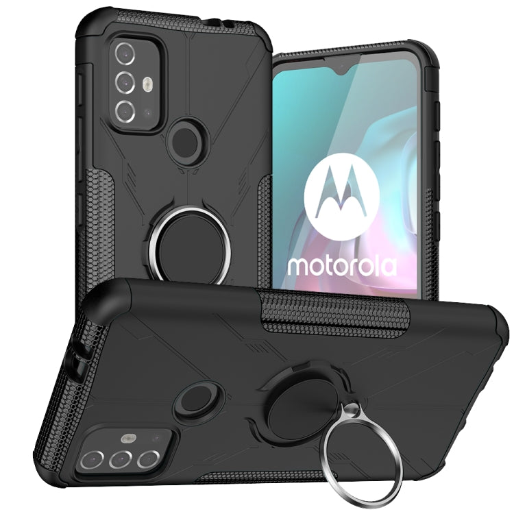 For Motorola  Moto G30 Armor Bear Shockproof PC + TPU Protective Case with Ring Holder