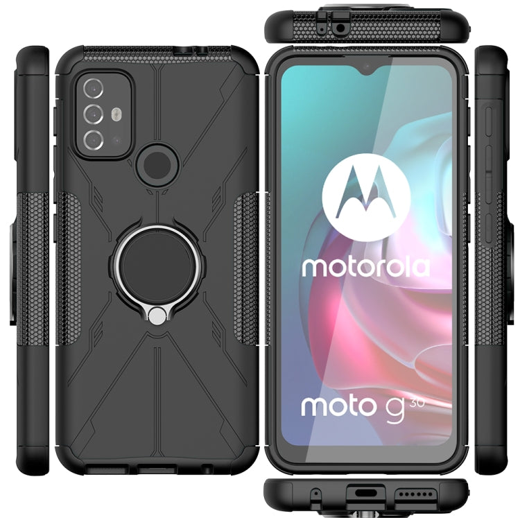 For Motorola  Moto G30 Armor Bear Shockproof PC + TPU Protective Case with Ring Holder