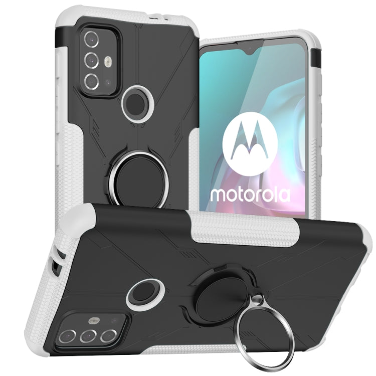 For Motorola  Moto G30 Armor Bear Shockproof PC + TPU Protective Case with Ring Holder