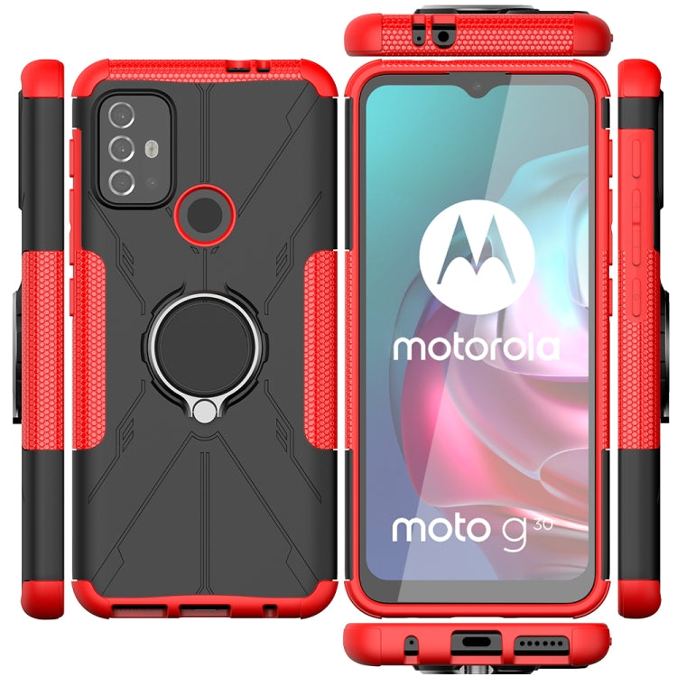 For Motorola  Moto G30 Armor Bear Shockproof PC + TPU Protective Case with Ring Holder