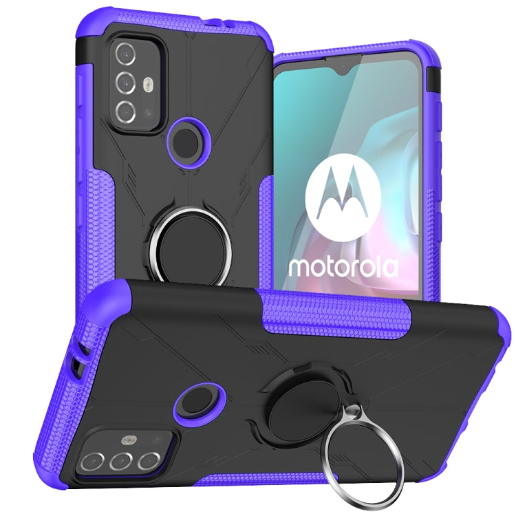 For Motorola  Moto G30 Armor Bear Shockproof PC + TPU Protective Case with Ring Holder