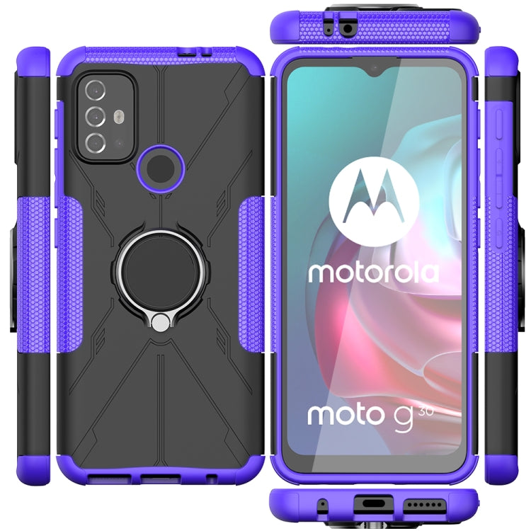 For Motorola  Moto G30 Armor Bear Shockproof PC + TPU Protective Case with Ring Holder