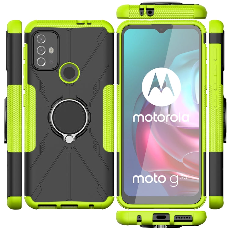 For Motorola  Moto G30 Armor Bear Shockproof PC + TPU Protective Case with Ring Holder