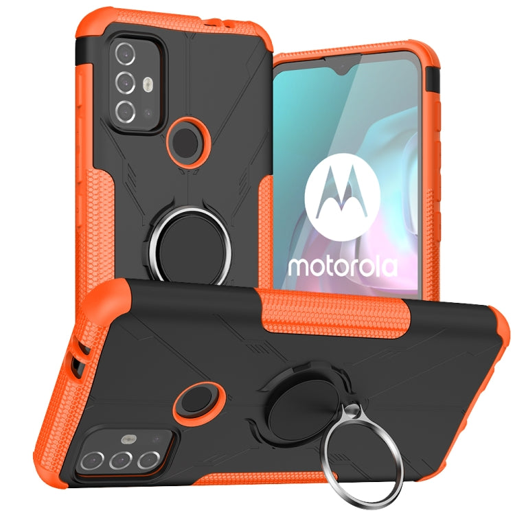 For Motorola  Moto G30 Armor Bear Shockproof PC + TPU Protective Case with Ring Holder