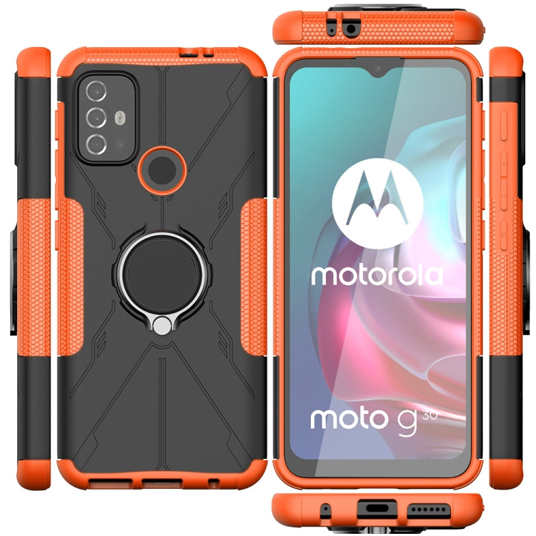 For Motorola  Moto G30 Armor Bear Shockproof PC + TPU Protective Case with Ring Holder