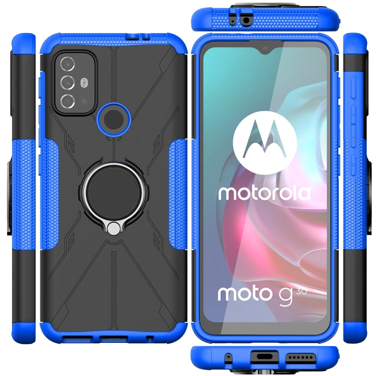 For Motorola  Moto G30 Armor Bear Shockproof PC + TPU Protective Case with Ring Holder