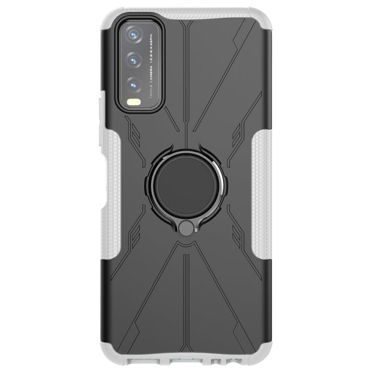 For vivo Y20 Armor Bear Shockproof PC + TPU Protective Case with Ring Holder