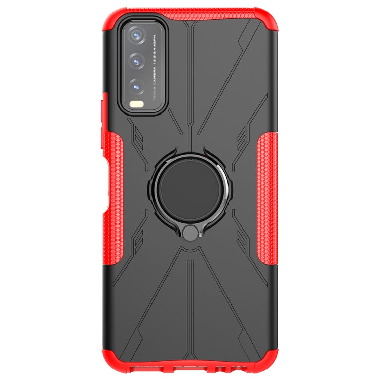 For vivo Y20 Armor Bear Shockproof PC + TPU Protective Case with Ring Holder